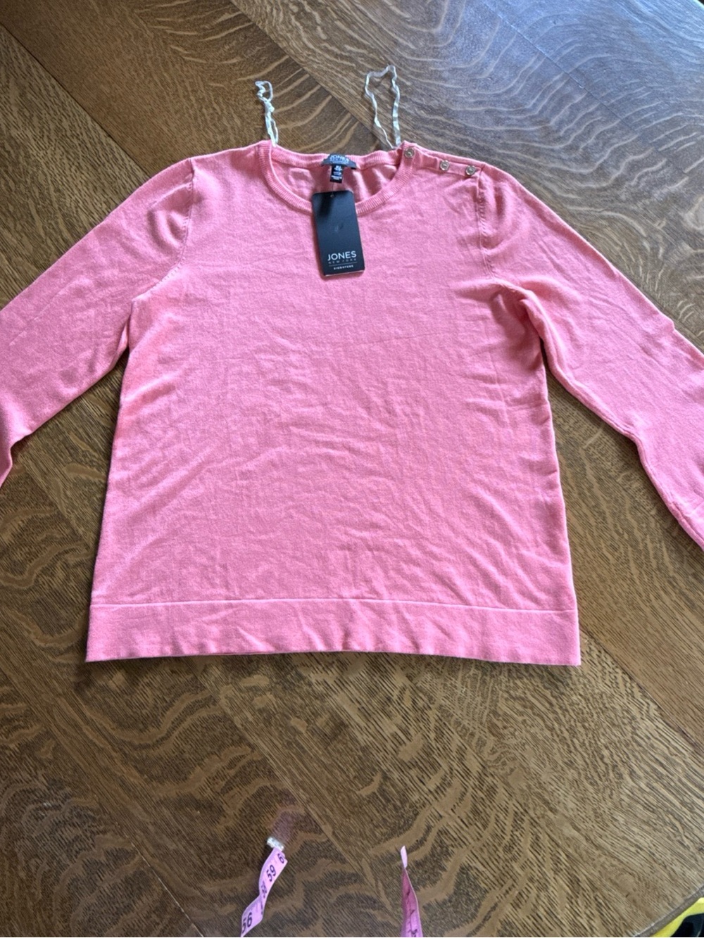 Jones New York Signature Coral Crewneck Sweater